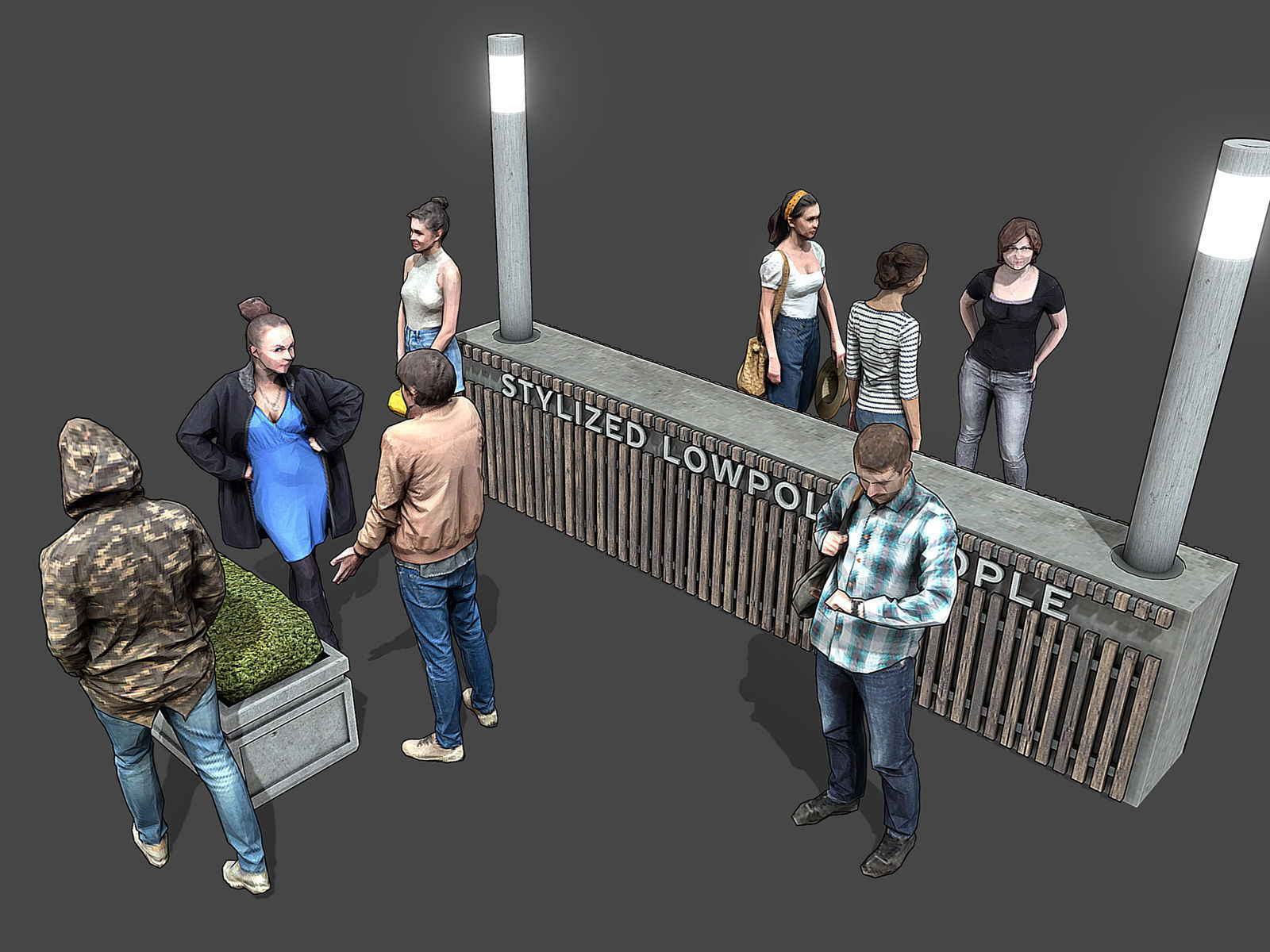 Stylized Lowpoly People Casual Pack Volume 4 Low-poly 3D model_5