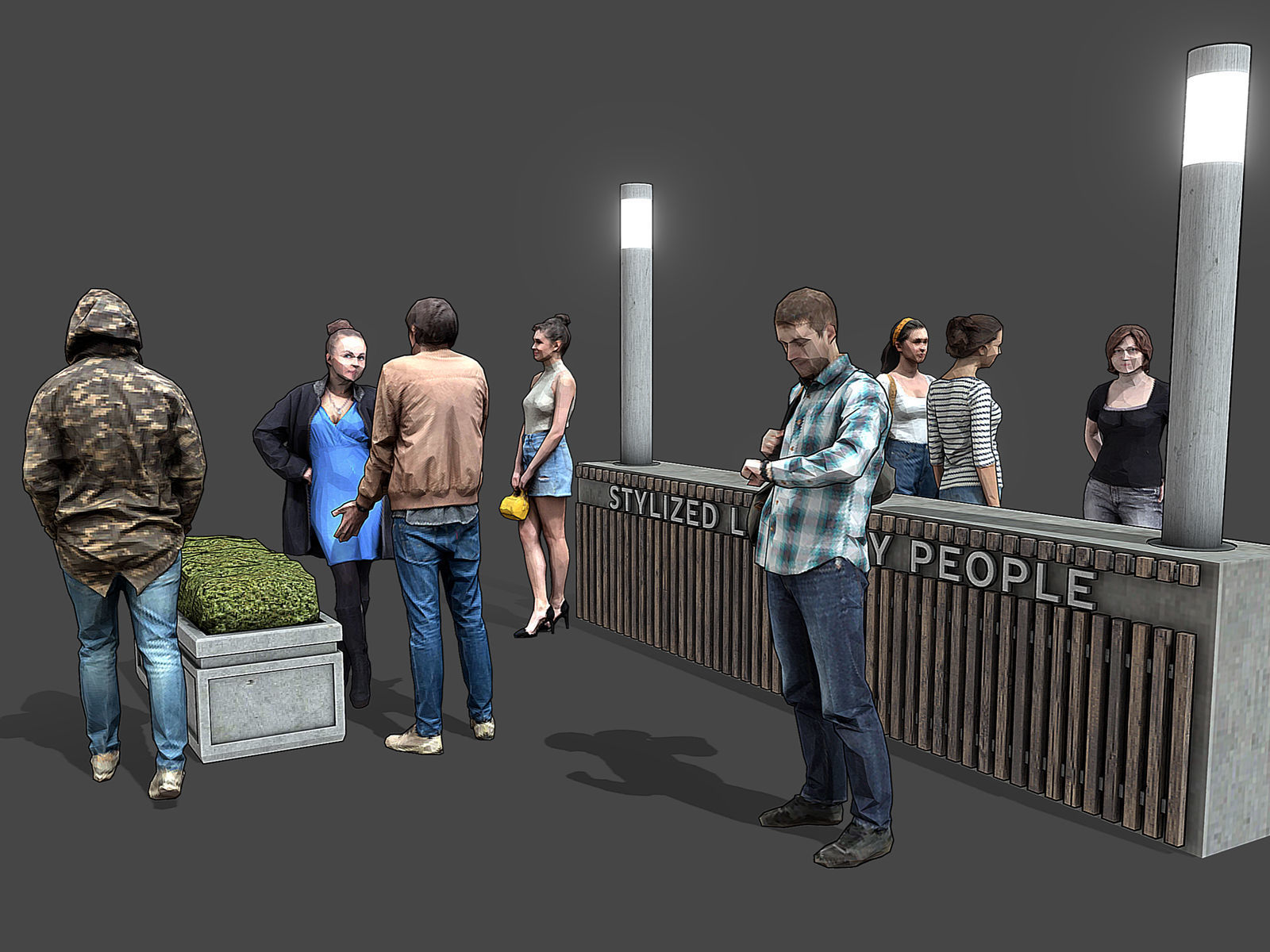 Stylized Lowpoly People Casual Pack Volume 4 Low-poly 3D model_4