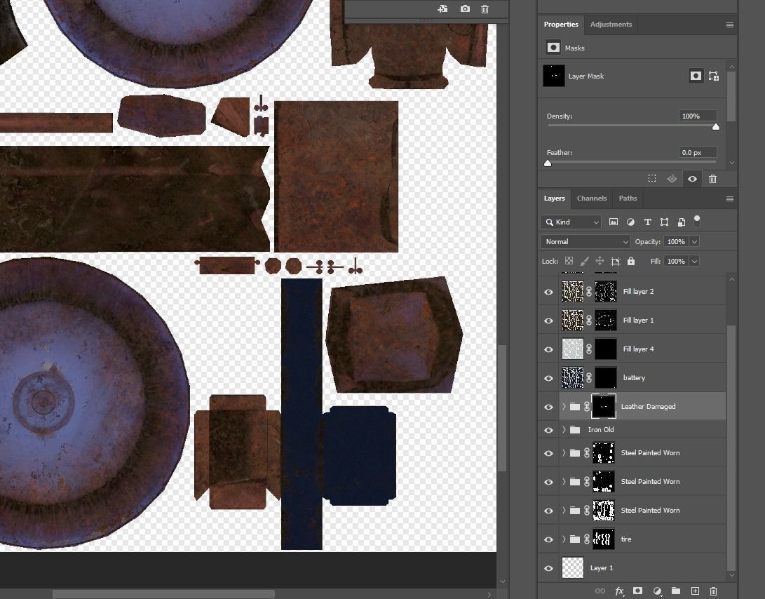 Old Tractor low poly Low-poly 3D model_21