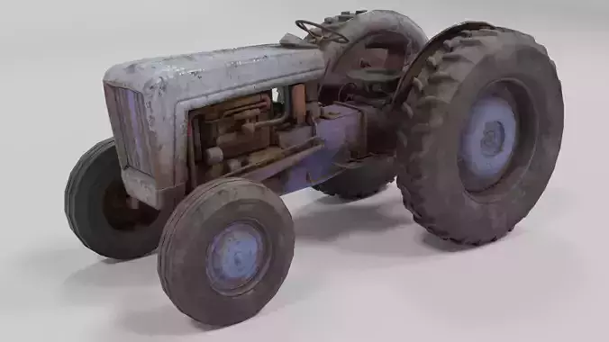 Old Tractor low poly