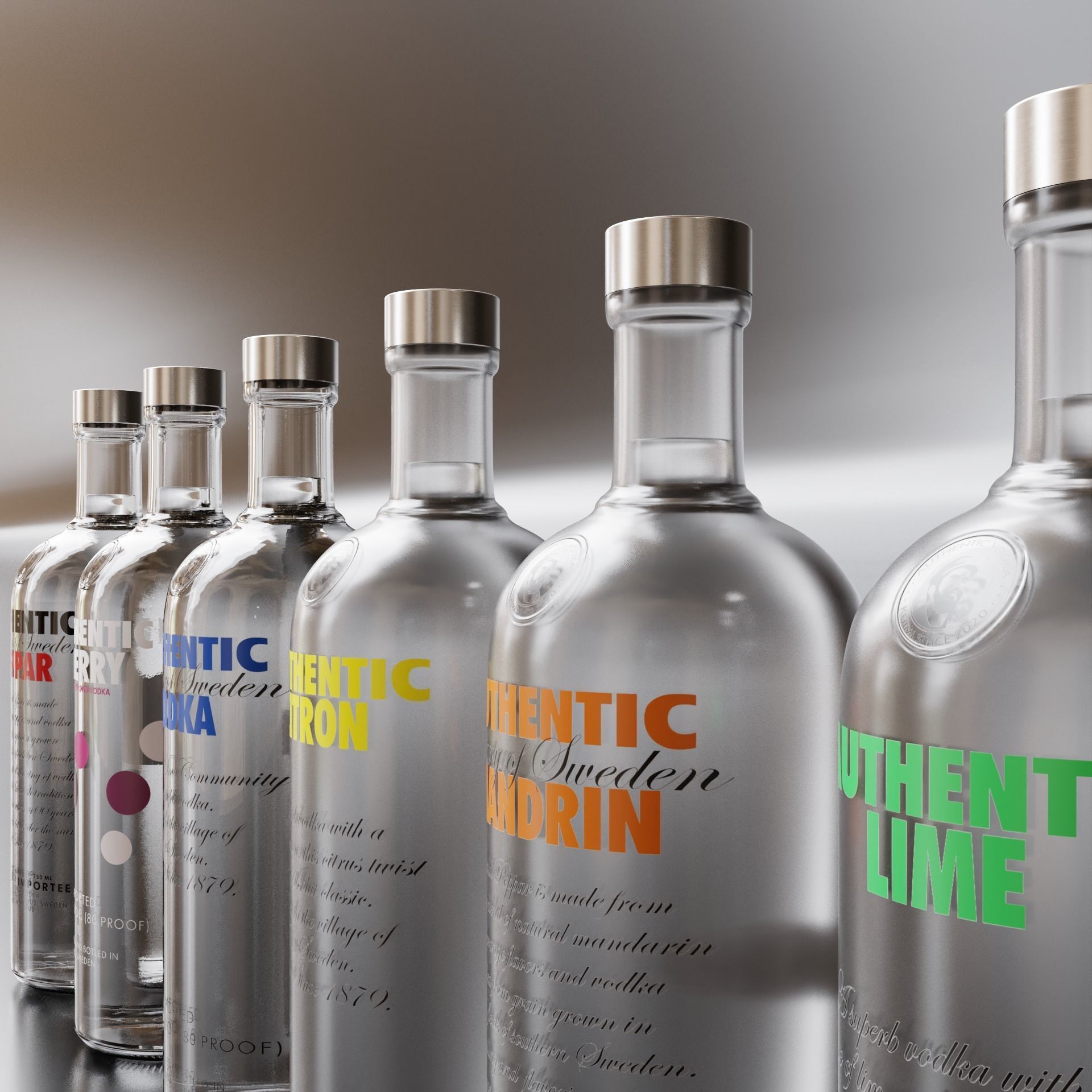 Vodka Pack 001 Low-poly 3D model_5