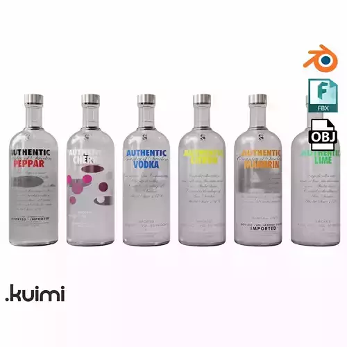 Vodka Pack 001 Low-poly 3D model