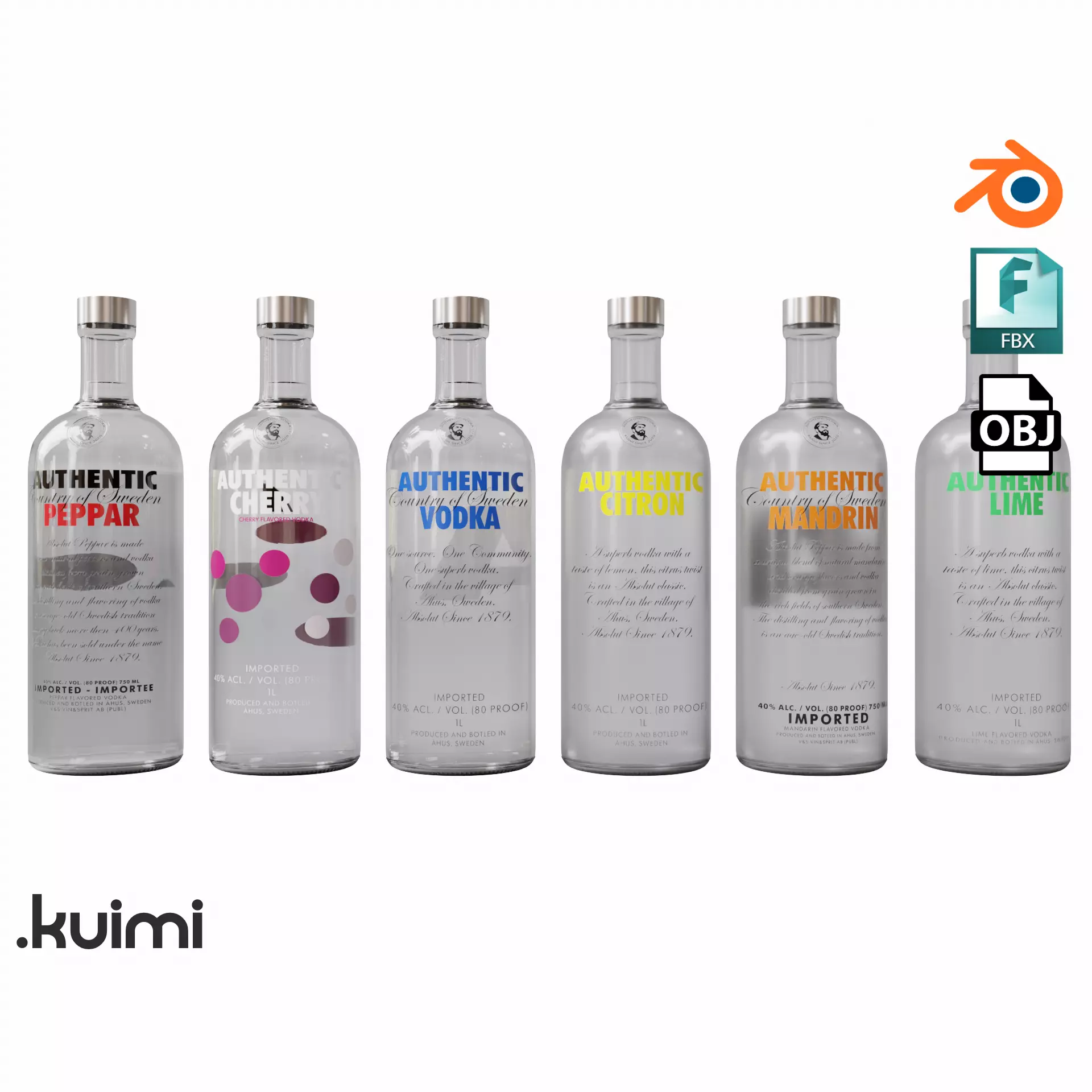 Vodka Pack 001 Low-poly 3D model_0