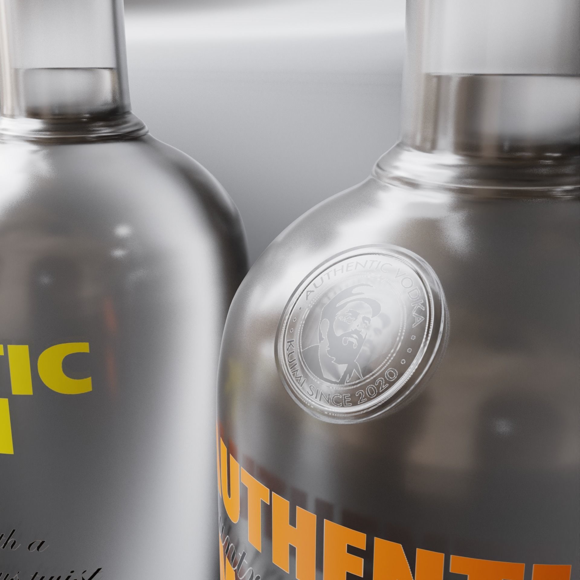 Vodka Pack 001 Low-poly 3D model_1