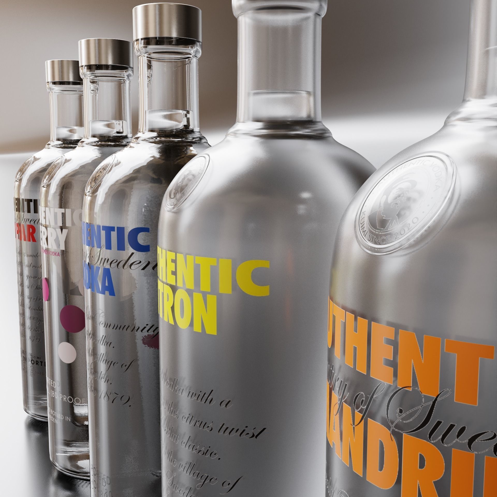 Vodka Pack 001 Low-poly 3D model_4