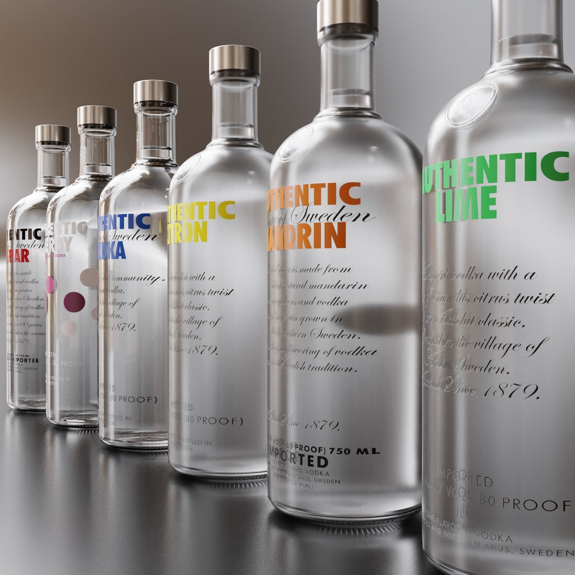 Vodka Pack 001 Low-poly 3D model_6