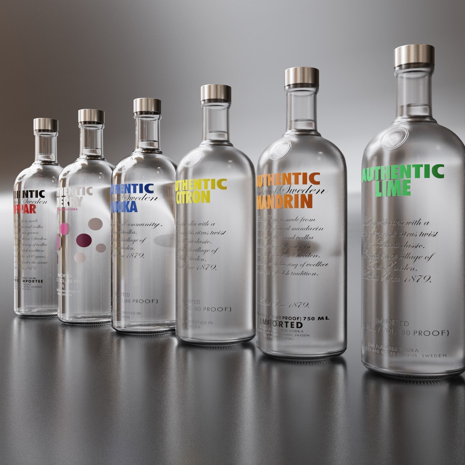 Vodka Pack 001 Low-poly 3D model_3