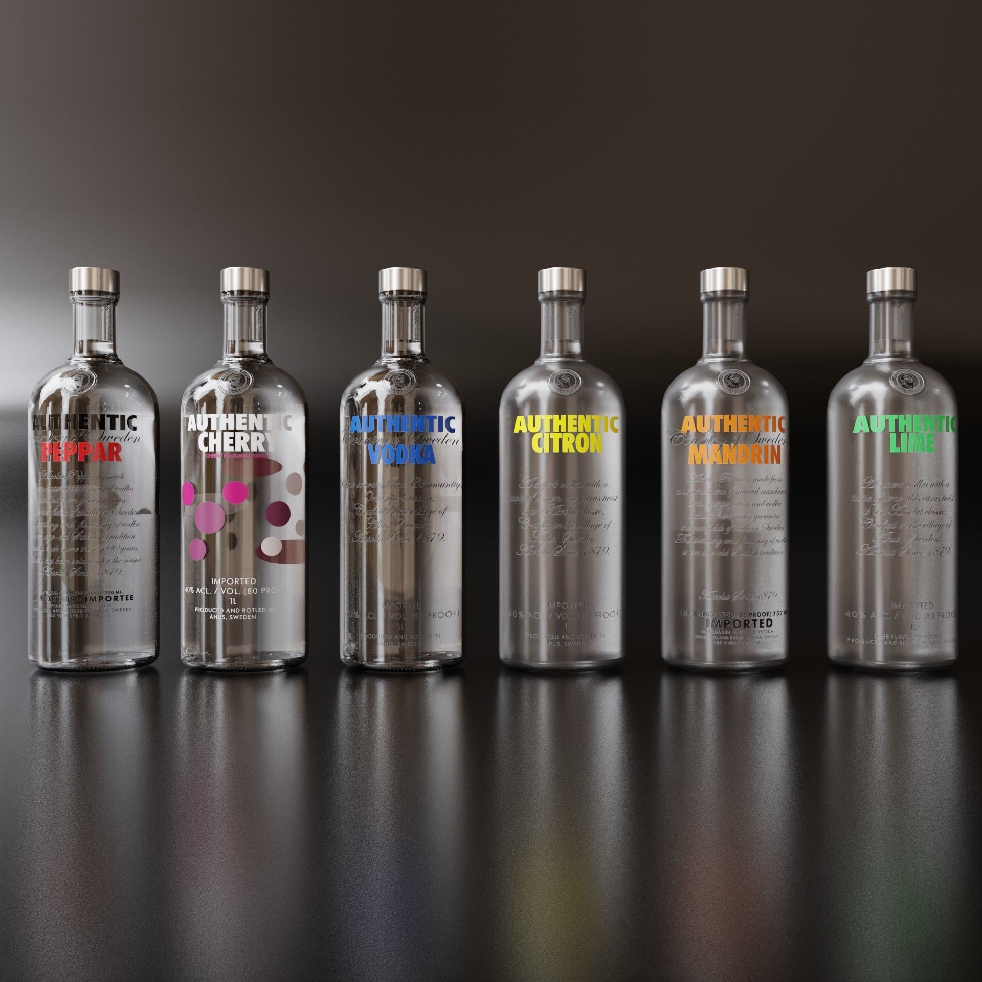 Vodka Pack 001 Low-poly 3D model_2