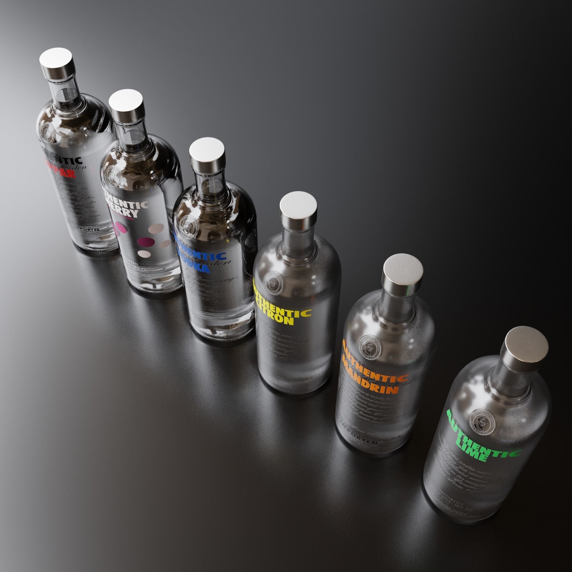 Vodka Pack 001 Low-poly 3D model_7