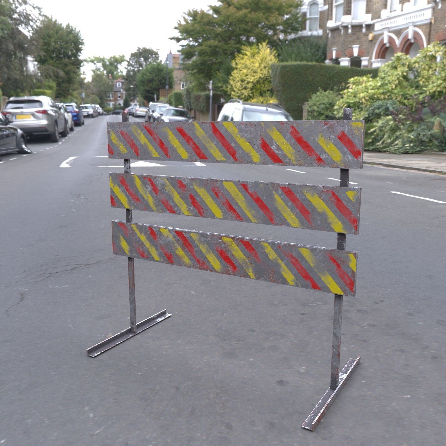 Traffic sign Low-poly 3D model_1