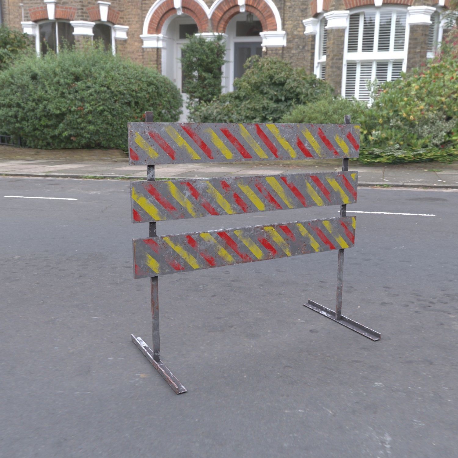 Traffic sign Low-poly 3D model_9