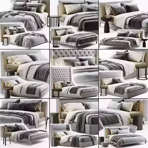 Bed Collection 05 - 10 Items 3D model