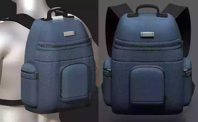 Backpack bag baggage Color 3d low poly Low-poly 