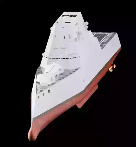 US NAVY USS Zumwalt DDG-1000 destroyer Low-poly 3D model