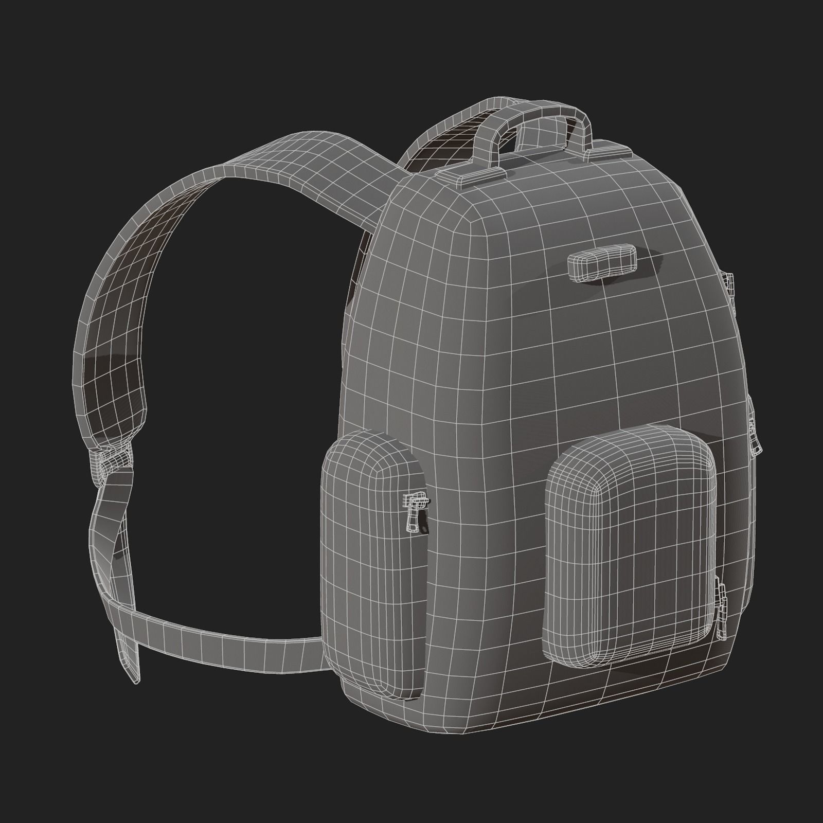 Backpack bag baggage Color 3d low poly Low-poly 3D model 3D model_9