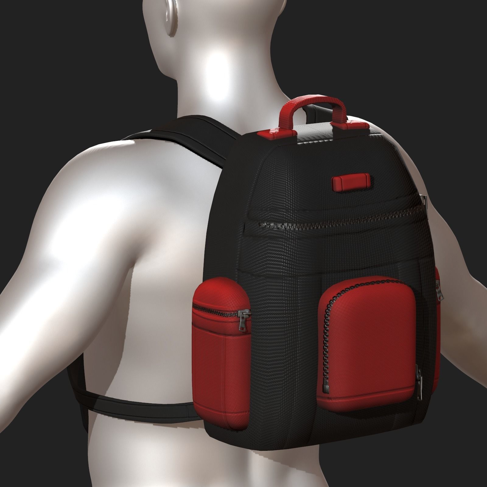Backpack bag baggage Color 3d low poly Low-poly 3D model 3D model_8