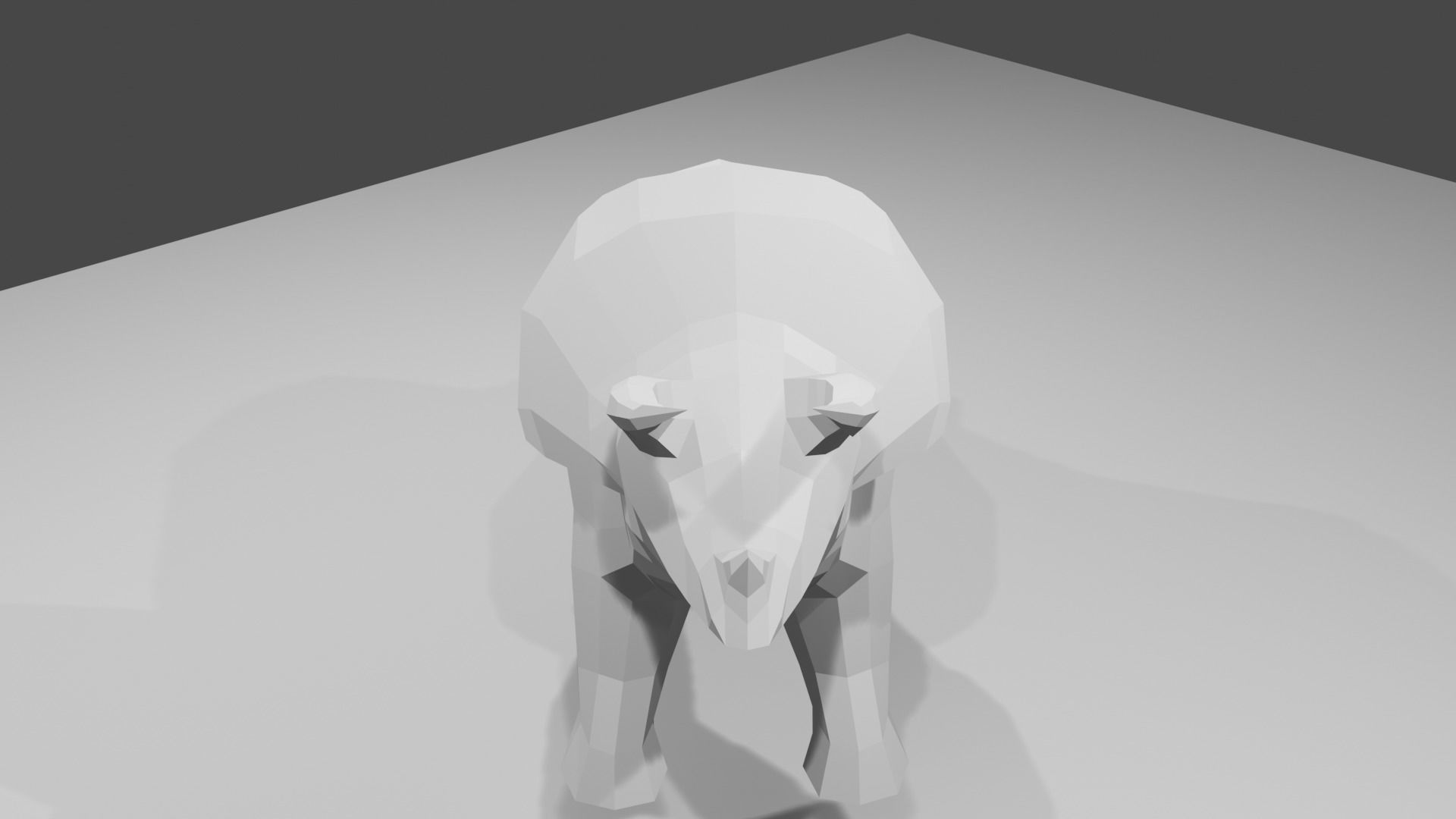 monster silhouette of triceratops Low-poly 3D model_1