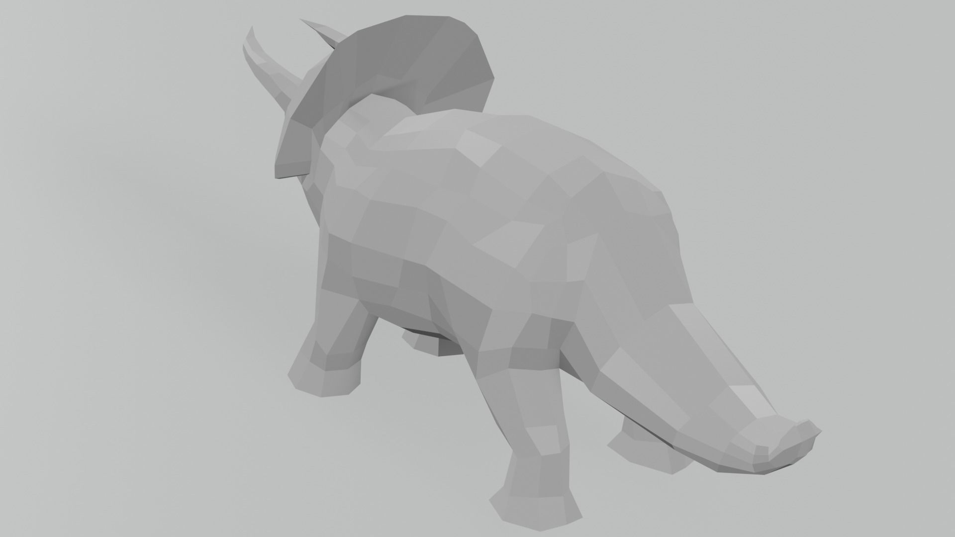 monster silhouette of triceratops Low-poly 3D model_15
