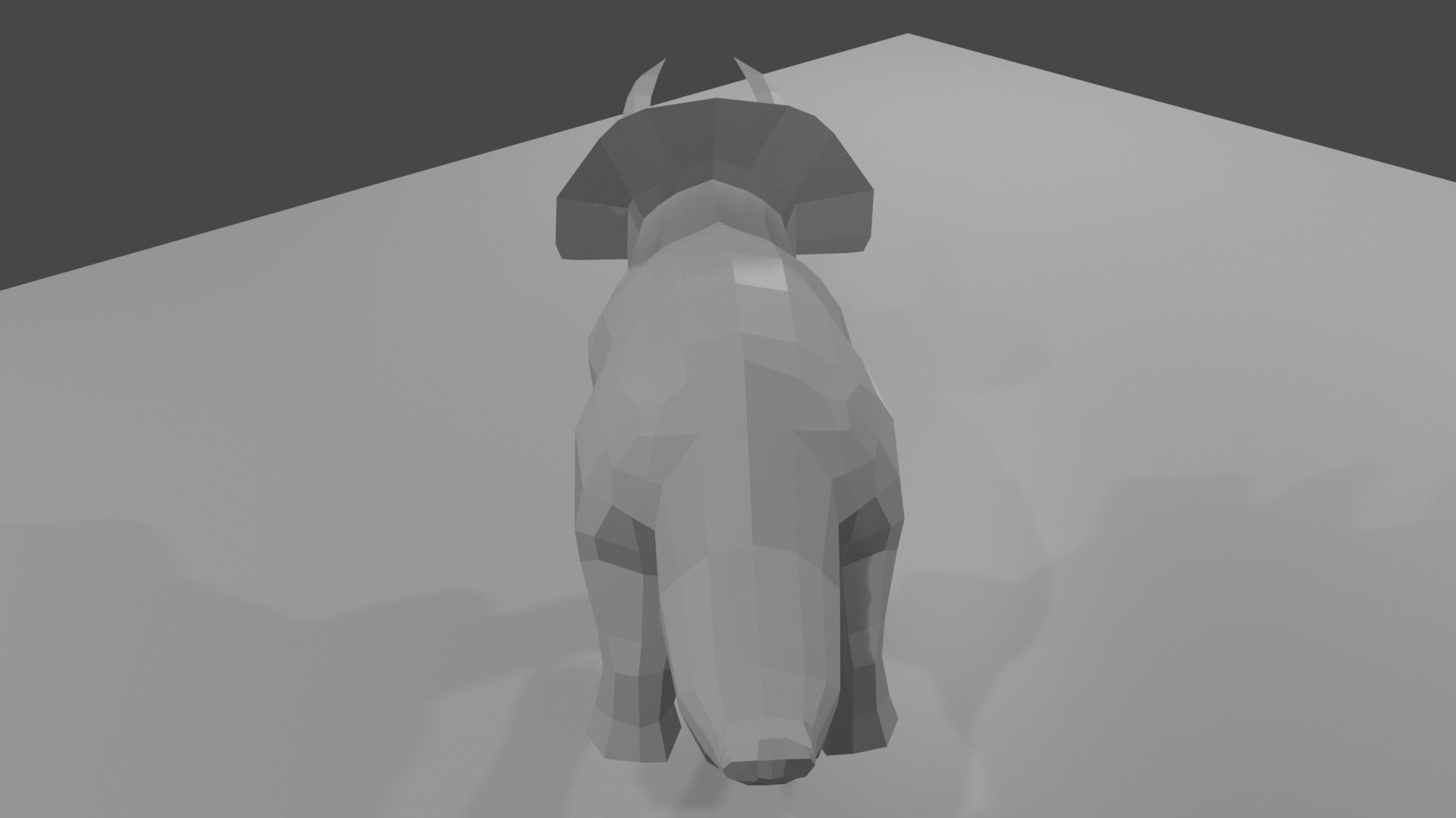 monster silhouette of triceratops Low-poly 3D model_7