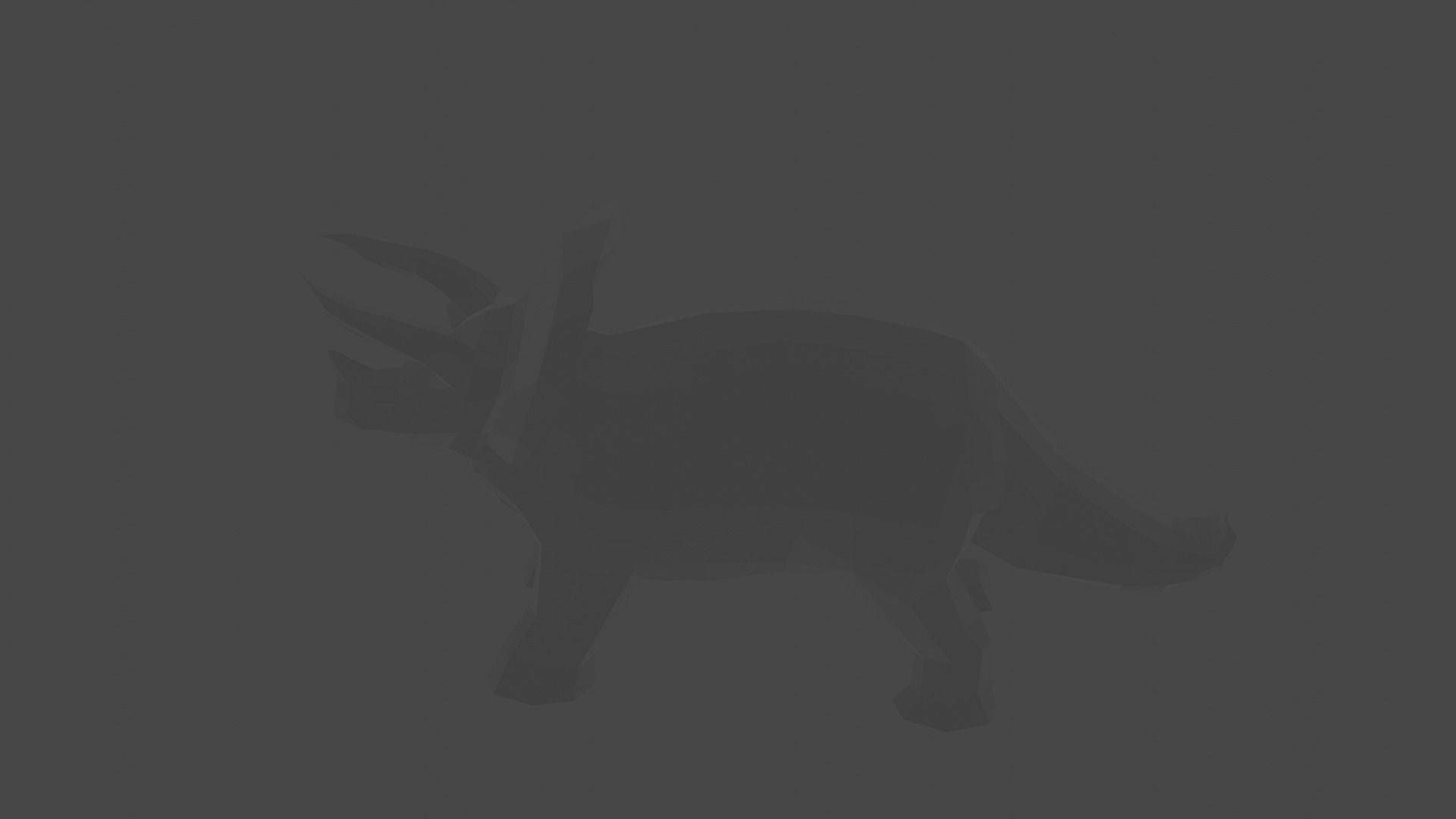 monster silhouette of triceratops Low-poly 3D model_3