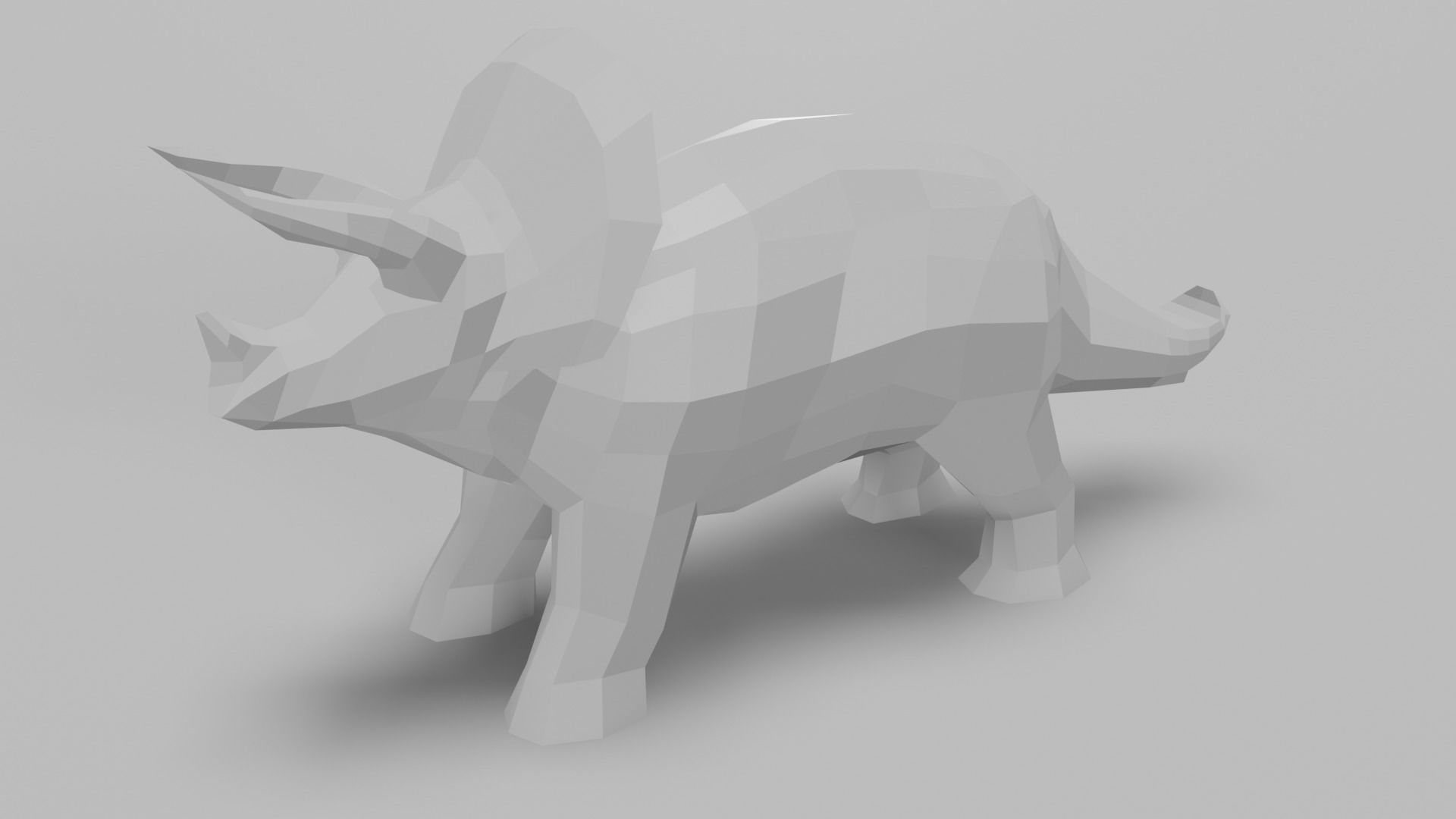 monster silhouette of triceratops Low-poly 3D model_12