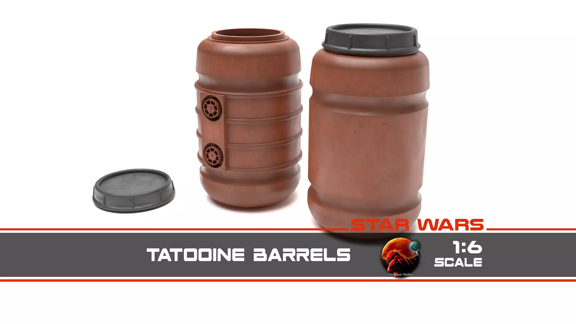 Tantooine Barrels  1-6 scale Hottoys  3D print model_0