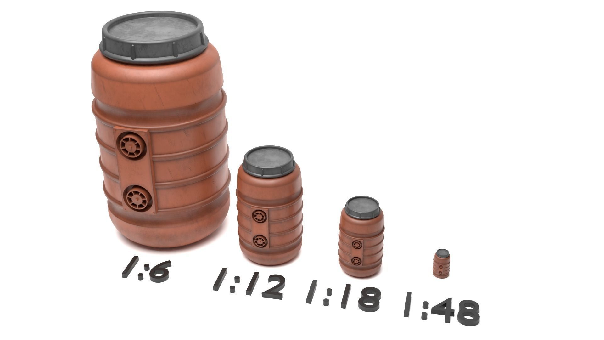 Tantooine Barrels  1-18 scale Kenner Hasbro 3D print model_7