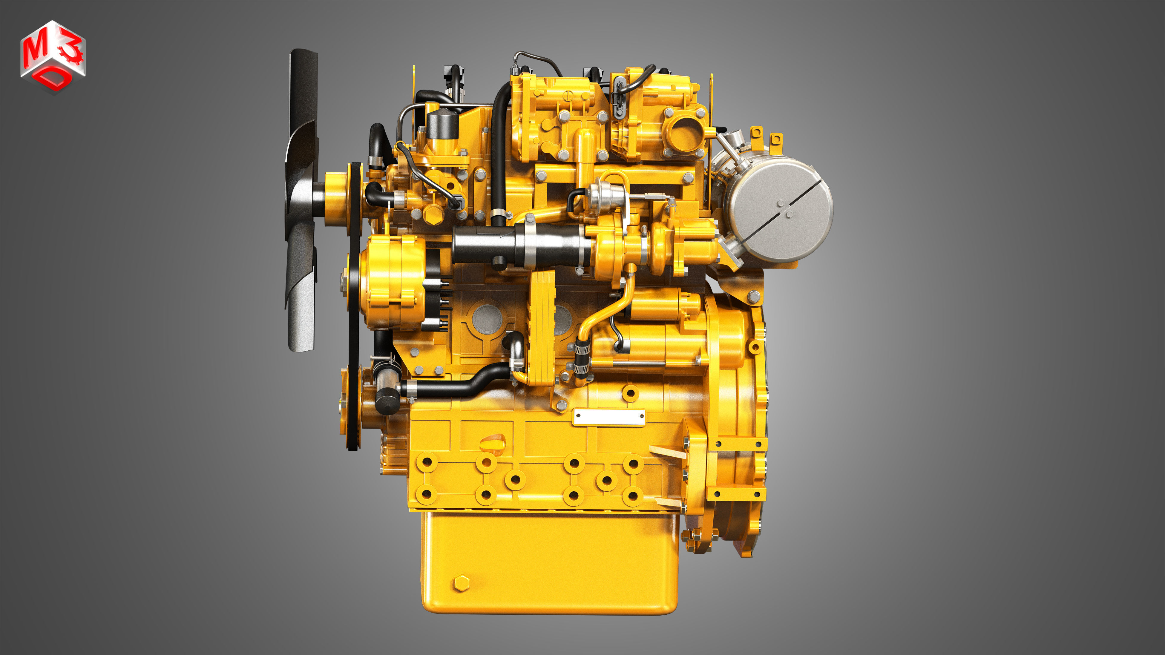 C2-2 - 4 Cylinder Diesel Engine  3D model_5