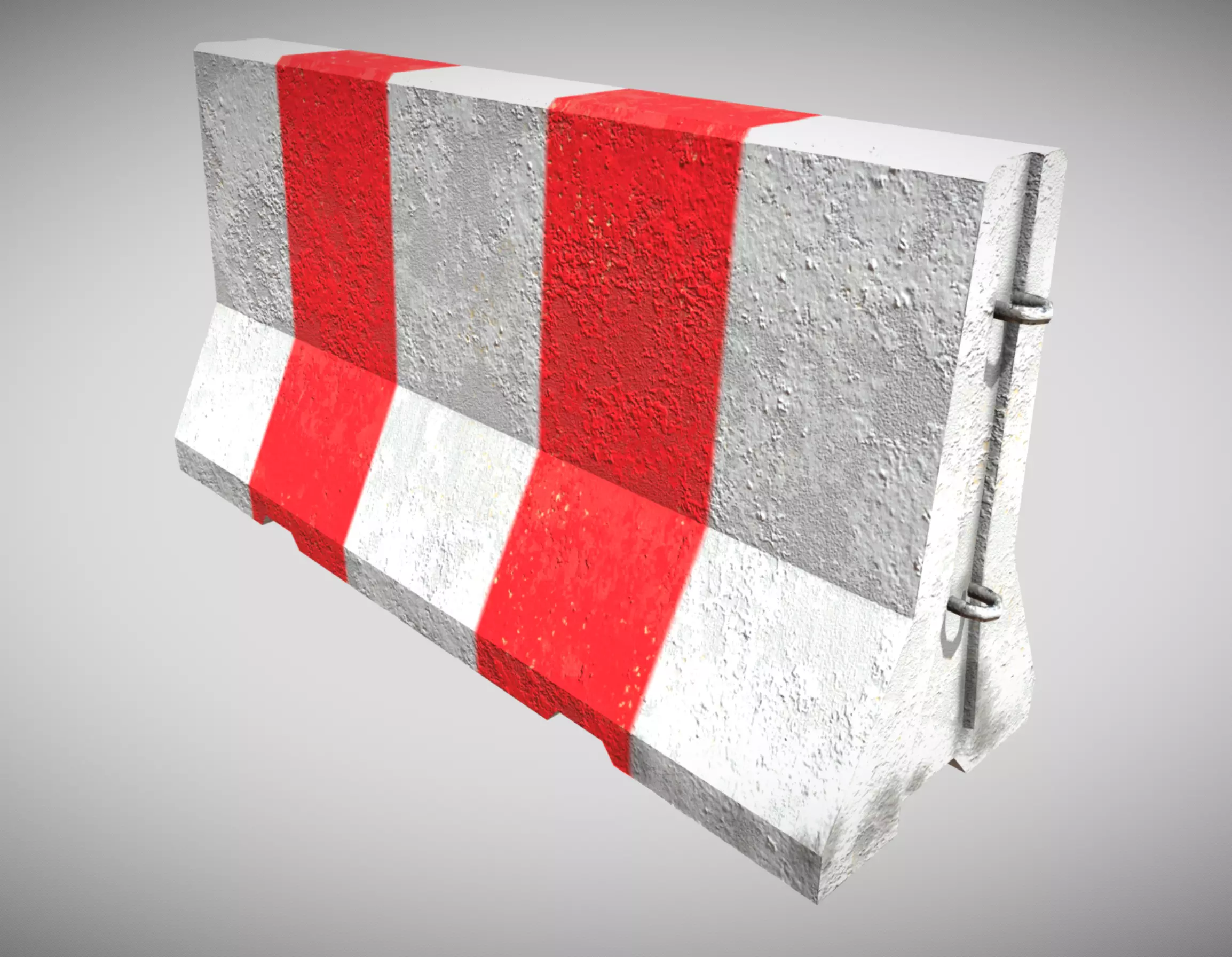 Concrete Barrier Red And White VR AR Low-poly Low-poly 3D model_0