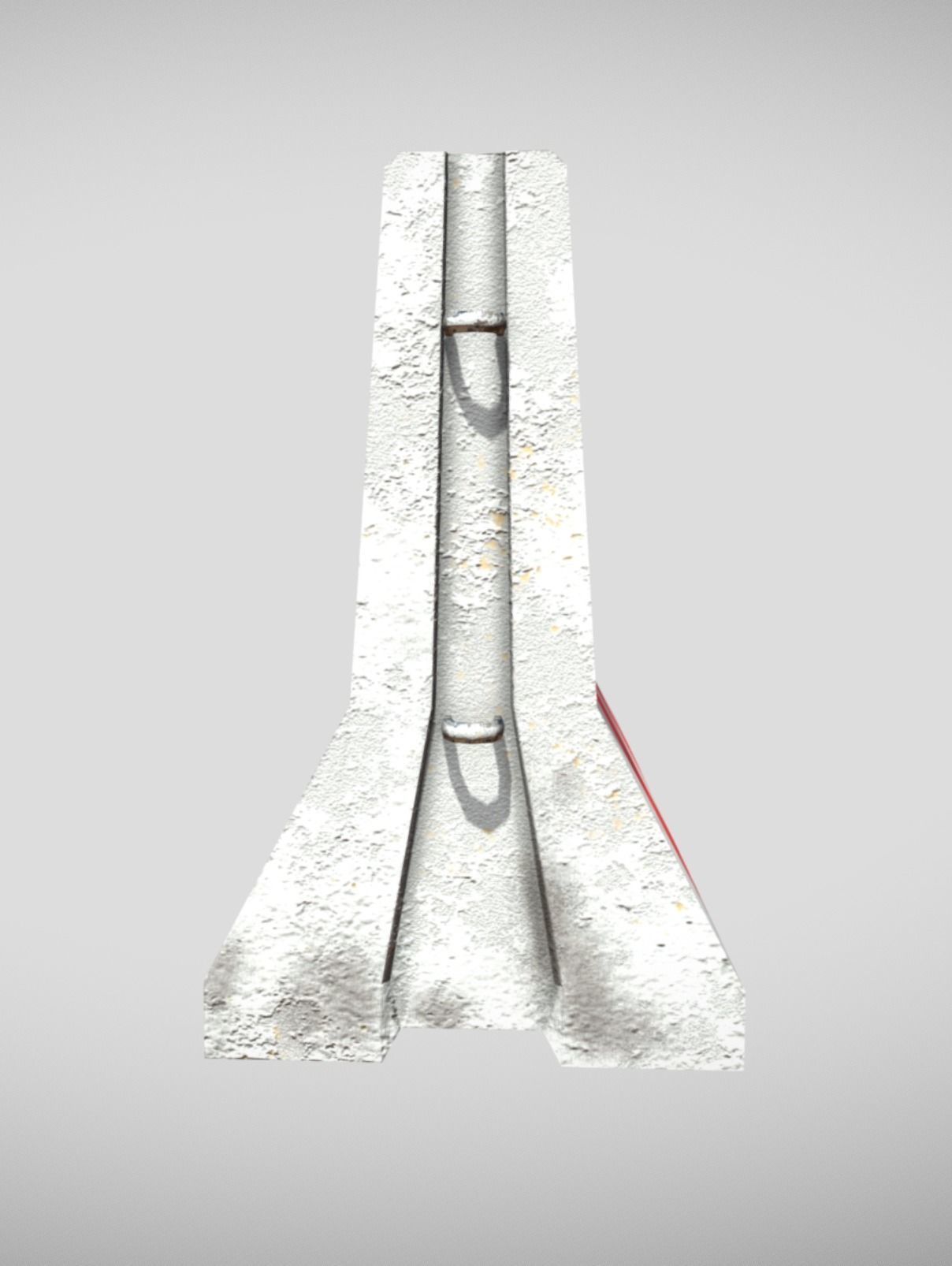 Concrete Barrier Red And White VR AR Low-poly Low-poly 3D model_4