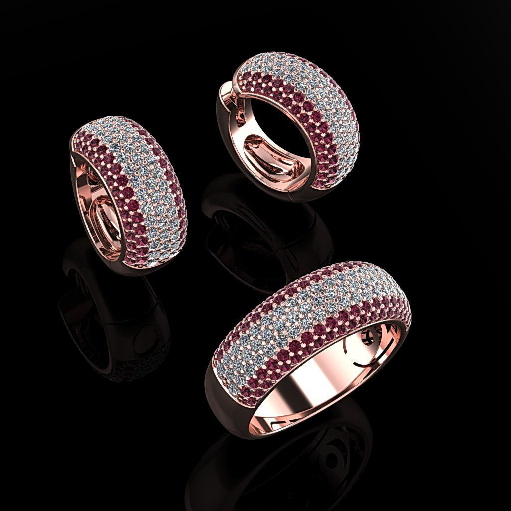 Ring and Earrings 101 3D print model_1