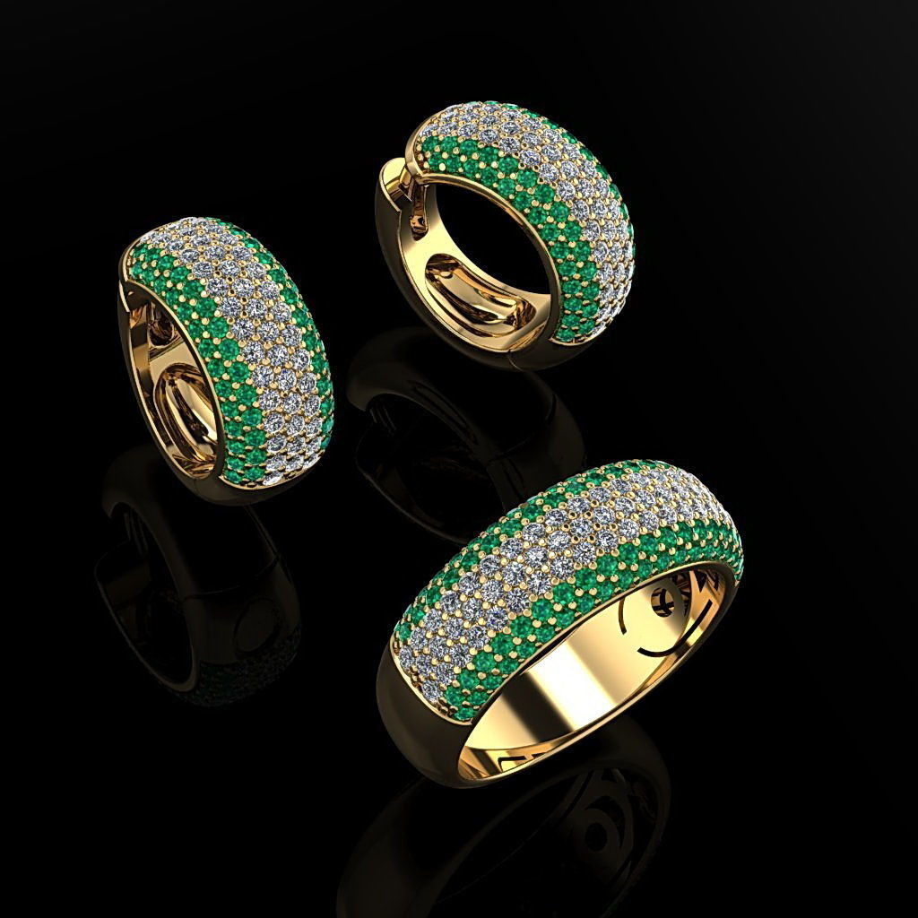 Ring and Earrings 101 3D print model_3