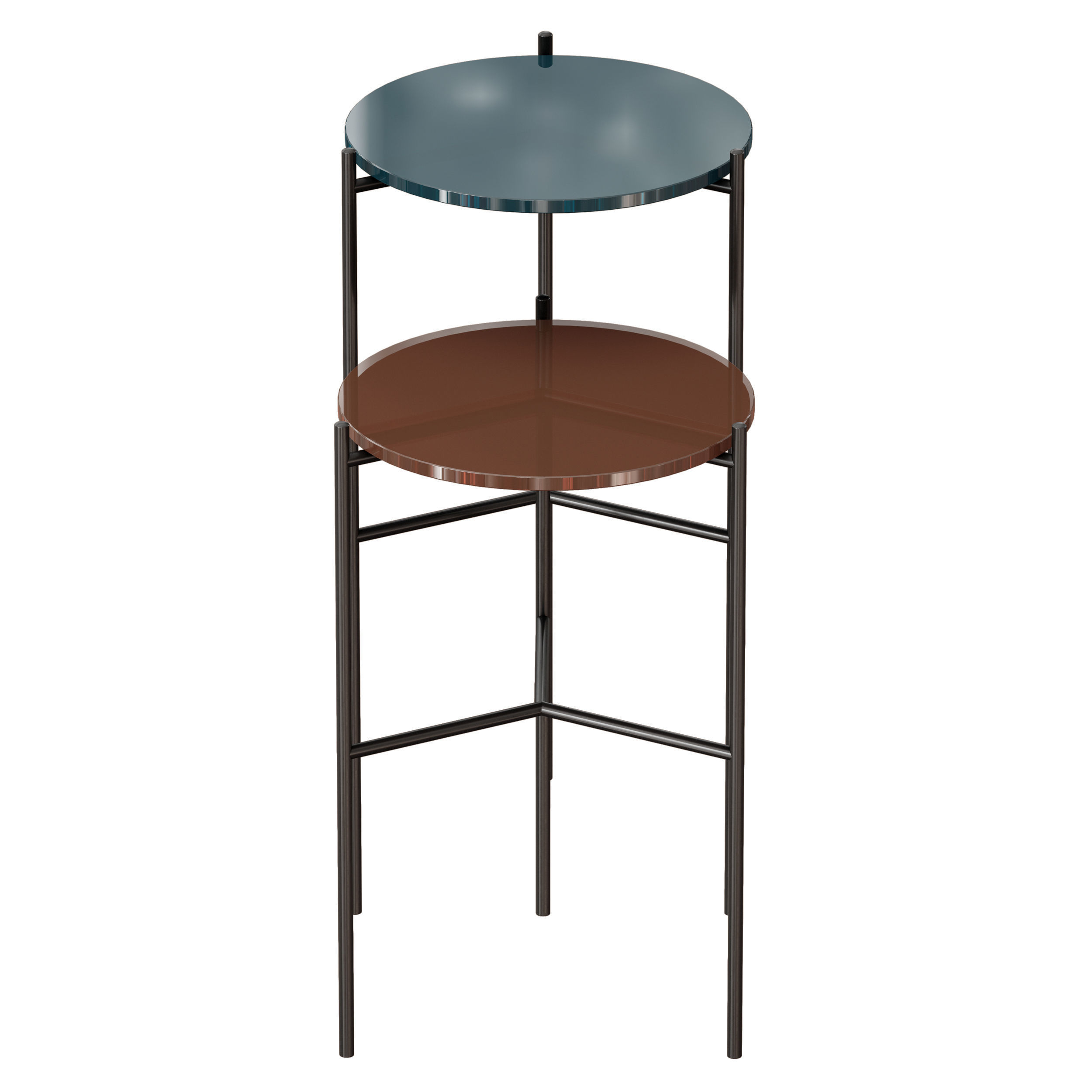 Maylan Painted Glass End Tables Set of 2 Crate and Barrel 3D model_2