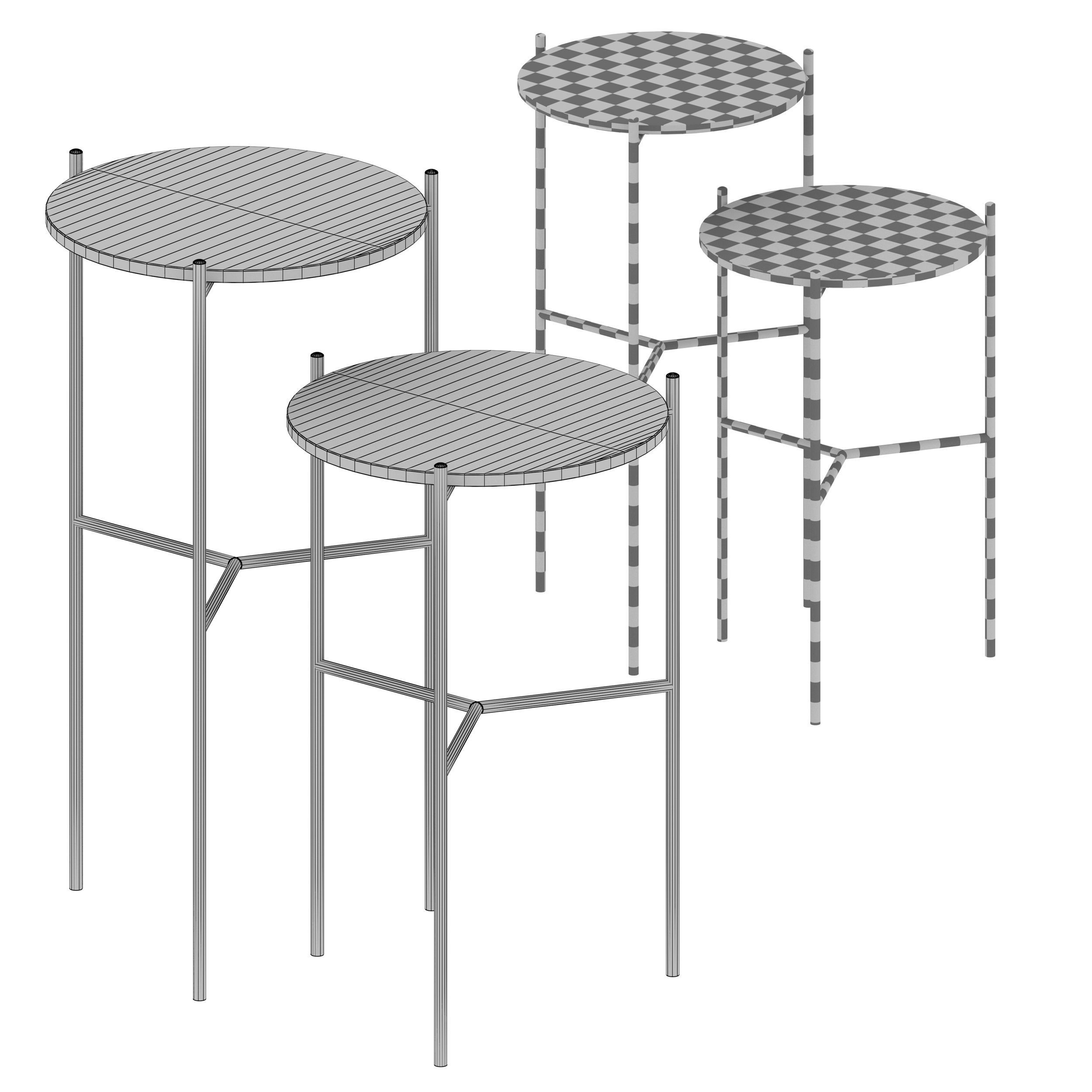 Maylan Painted Glass End Tables Set of 2 Crate and Barrel 3D model_8