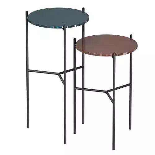 Maylan Painted Glass End Tables Set of 2 Crate and Barrel
