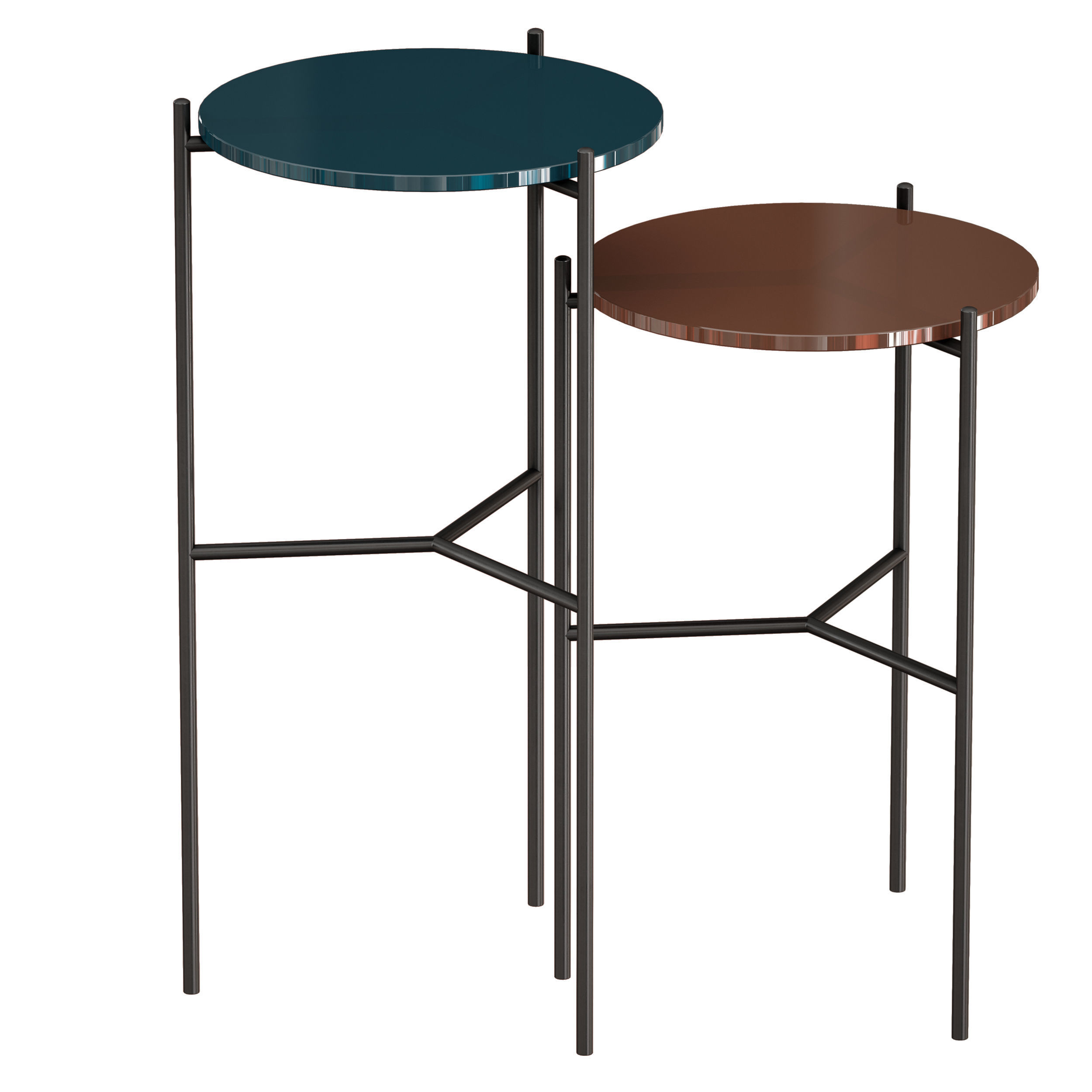 Maylan Painted Glass End Tables Set of 2 Crate and Barrel 3D model_1