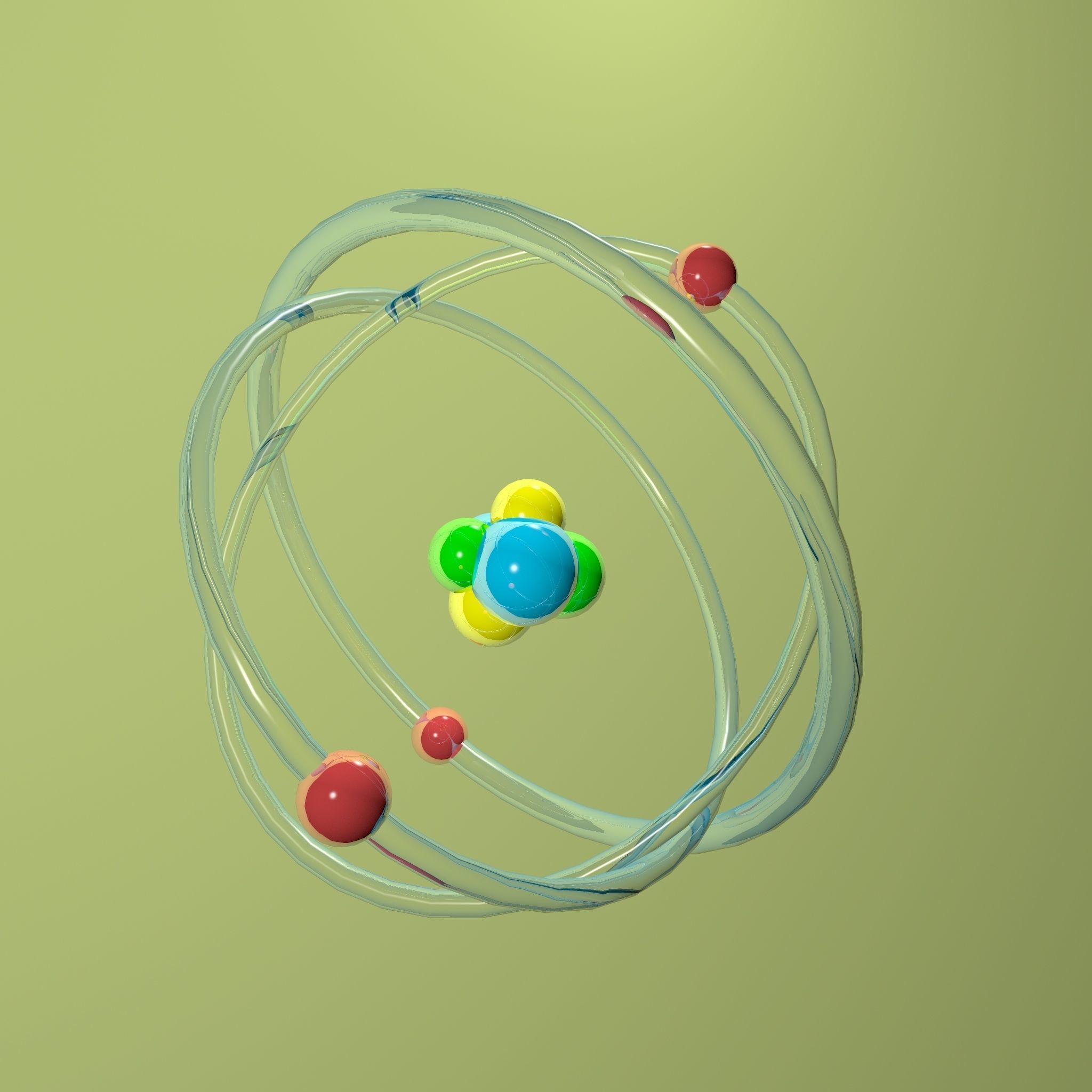 Atom Rutherford 3D model_1