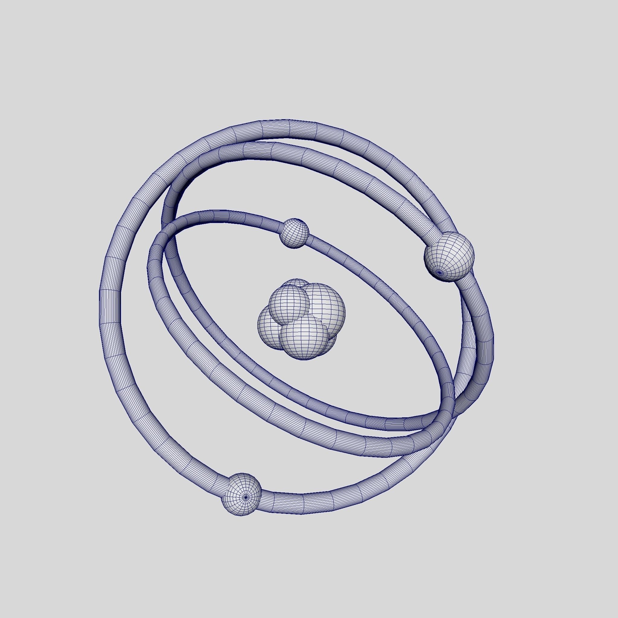 Atom Rutherford 3D model_2