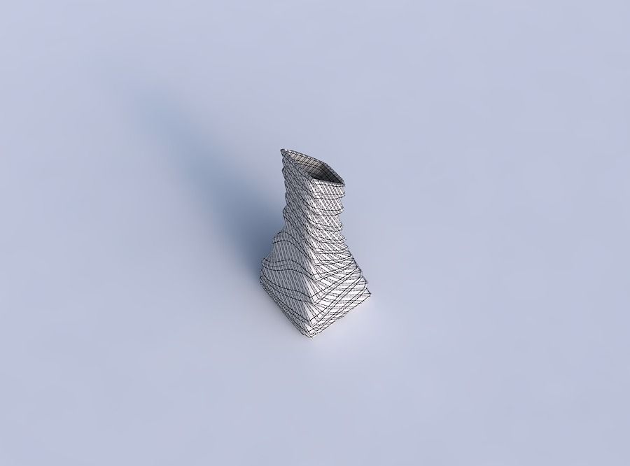 Vase squeezed and bent rectangle with distorted and twisted g... 3D print model_6