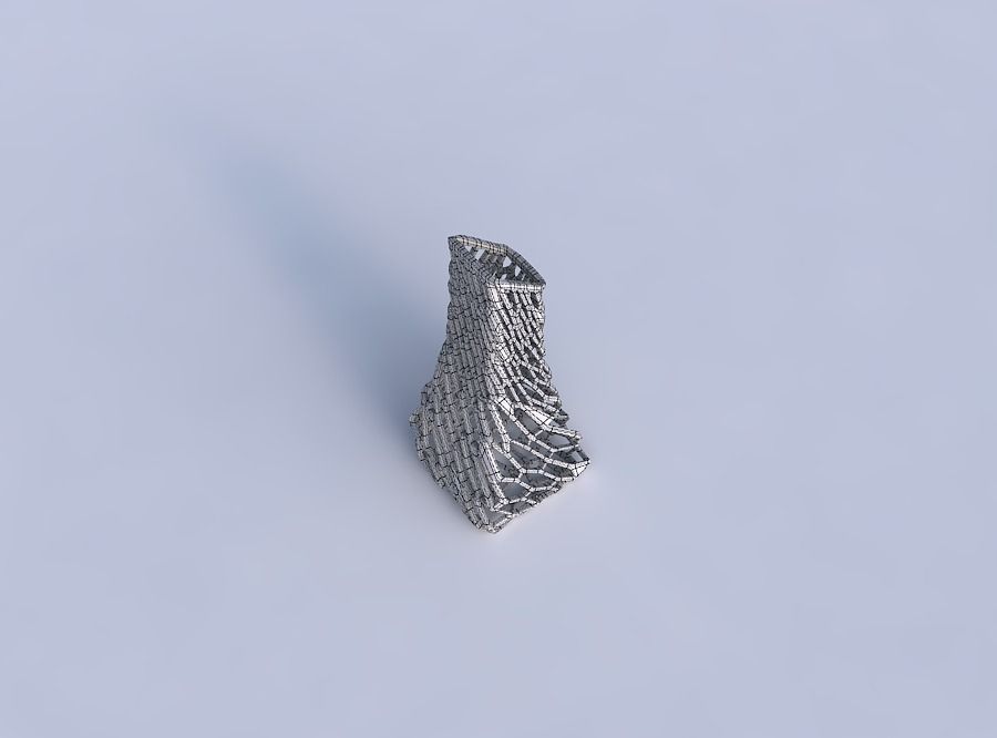 Vase squeezed and bent rectangle with faceted and twisted org... 3D print model_6