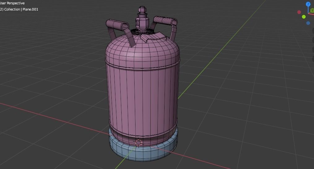 Gas Cylinder Low-poly 3D model_7