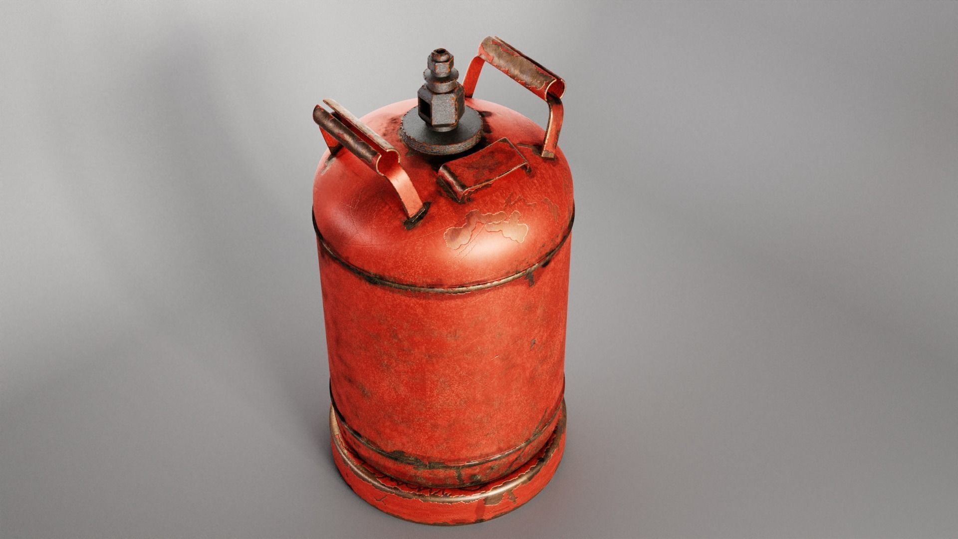 Gas Cylinder Low-poly 3D model_2