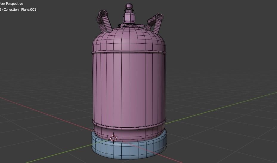 Gas Cylinder Low-poly 3D model_9