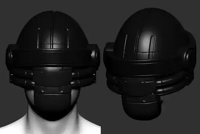helmet high poly sculpt 3d printable