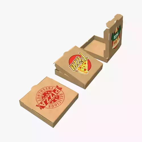 Cardboard box pizza 3D model