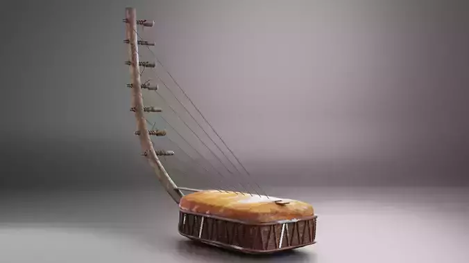 African Guitar Adungu 3D model