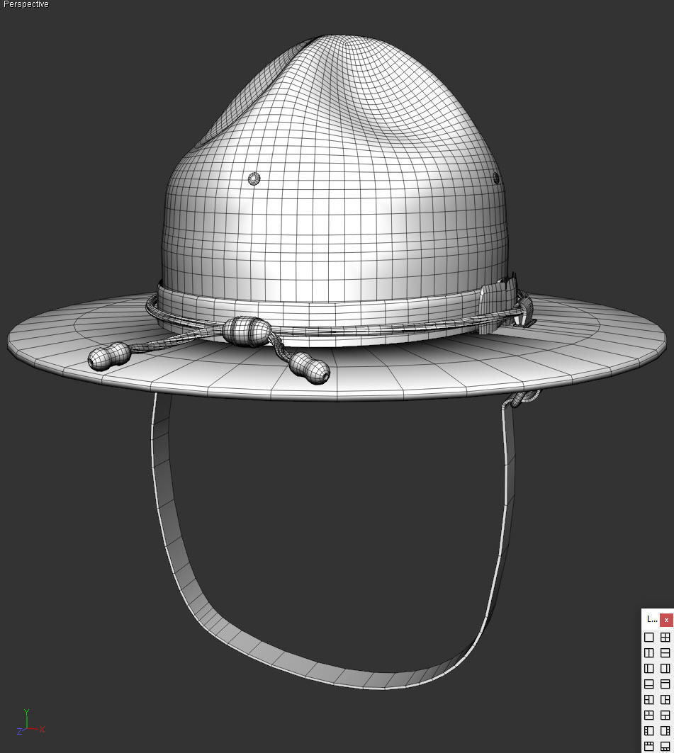 Trooper Hat with Braid Package 3D model_10