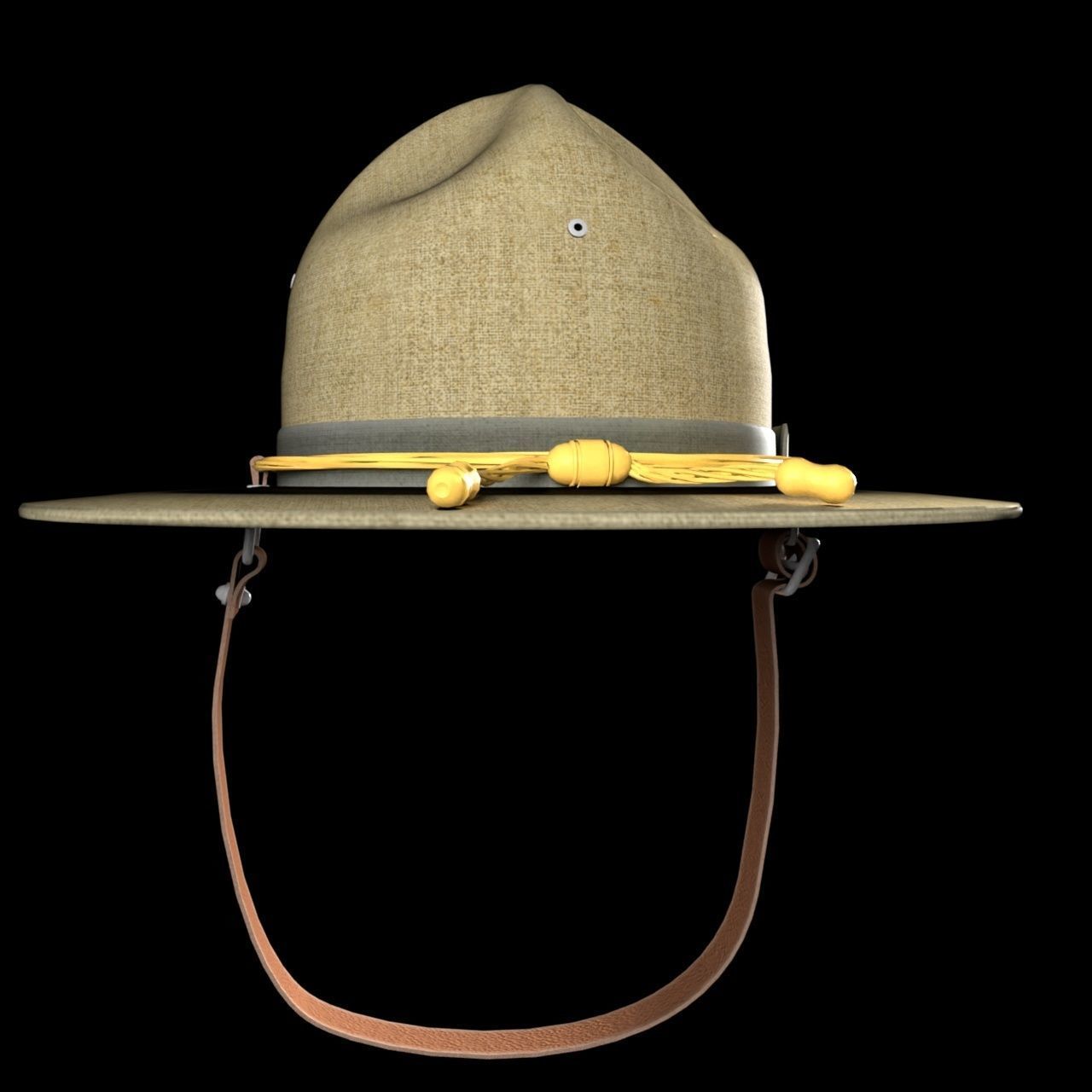 Trooper Hat with Braid Package 3D model_2