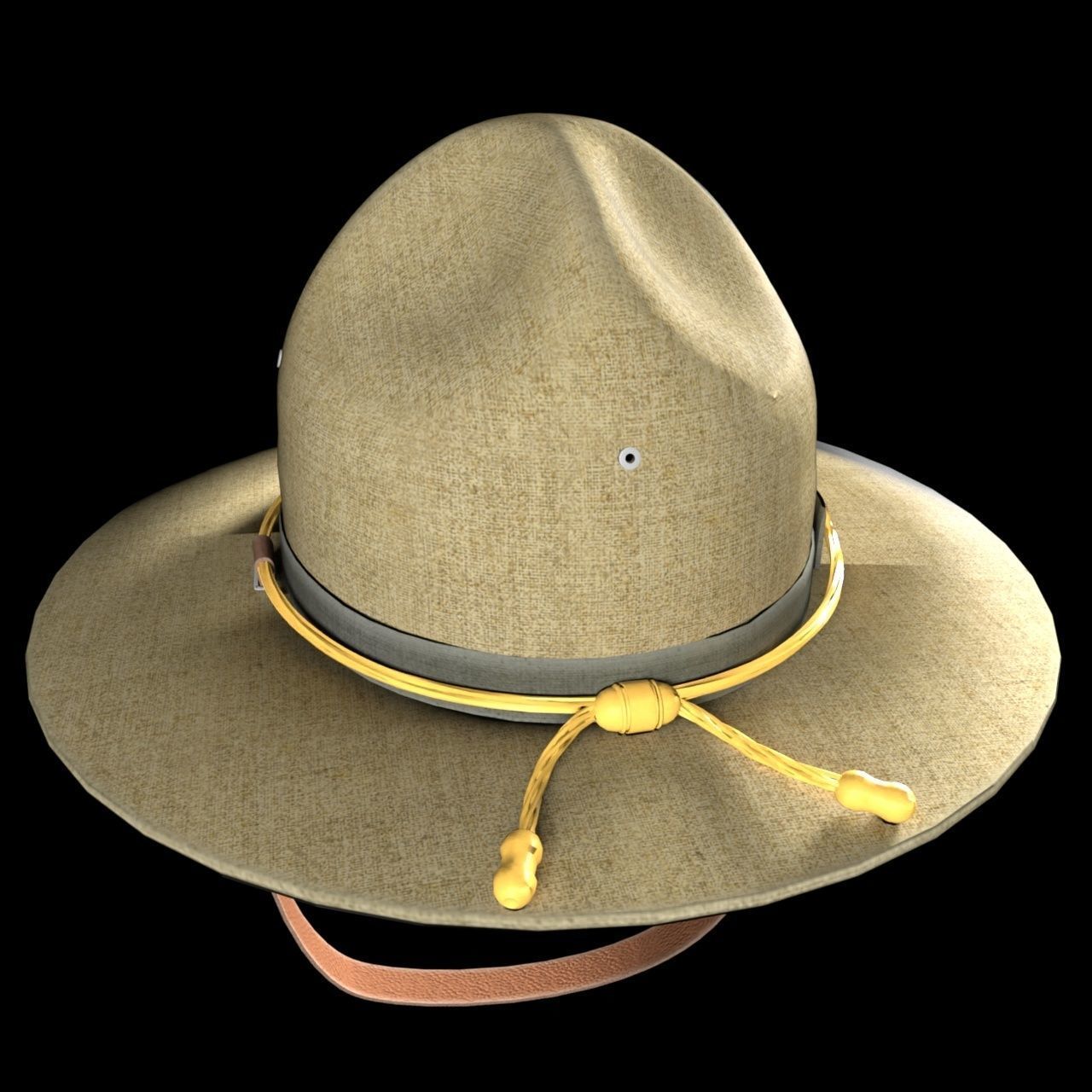 Trooper Hat with Braid Package 3D model_3