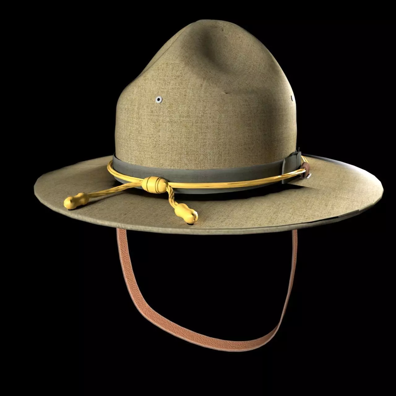 Trooper Hat with Braid Package 3D model_0